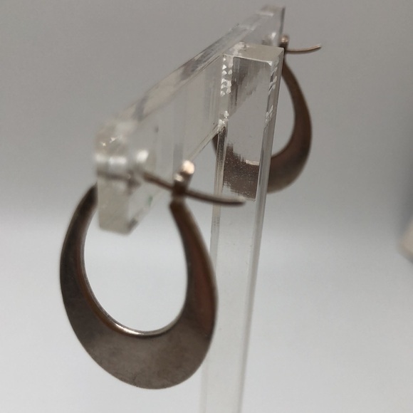 Hoop Earrings Silver Vintage - Picture 8 of 9